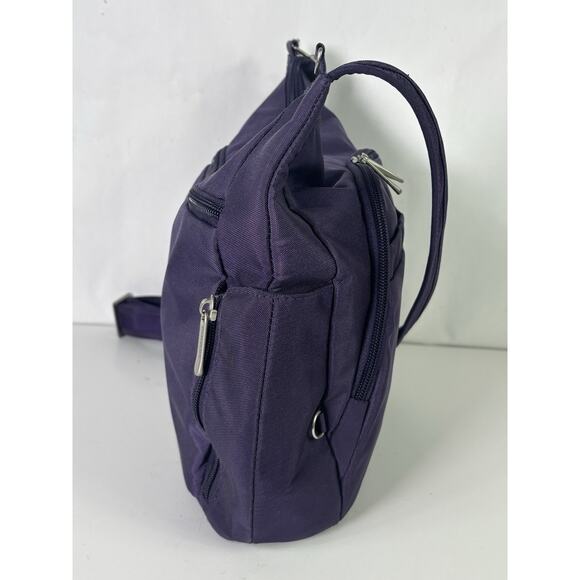 Travelon Anti-Theft Classic Crossbody Bucket Bag Purple Travel Vacation - Picture 6 of 16
